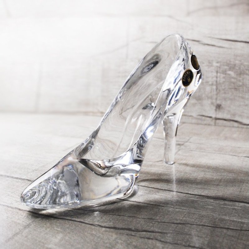 Valentine's Day gift 19cm [MSA] Cinderella glass slipper Cinderella glass slipper crystal glass slipper shoes customized to marry - Items for Display - Glass White