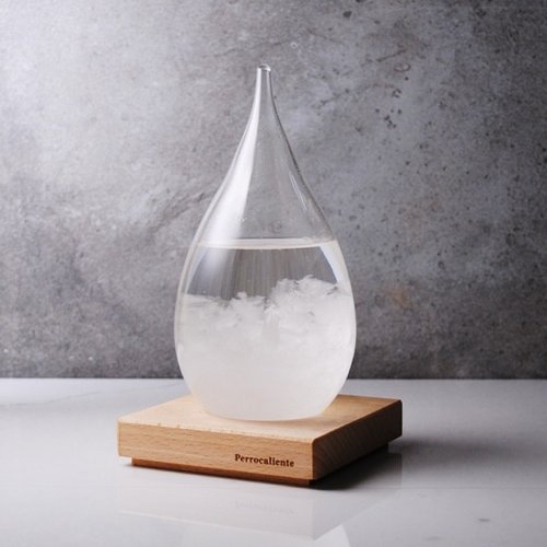 [Japan imported Tempo Drop weather bottle] 20.5cm (including wooden seat) weather ball custom lettering