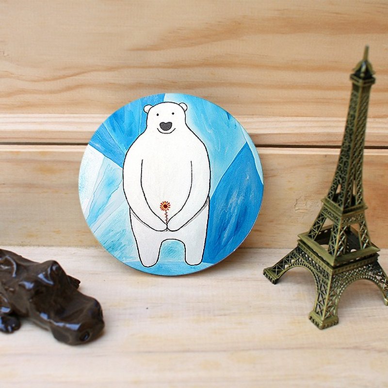 Kami ceramic absorbent coasters - polar bear - ที่รองแก้ว - วัสดุอื่นๆ สีน้ำเงิน
