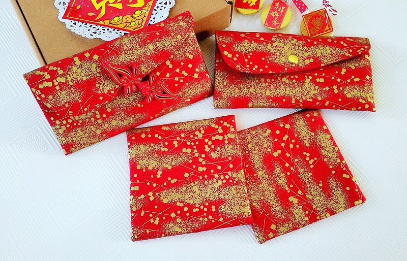 Jincan lucky red envelope bag coaster good thing into a double combination / money mother red bag / passbook bag (limited set) - Other - Cotton & Hemp Red