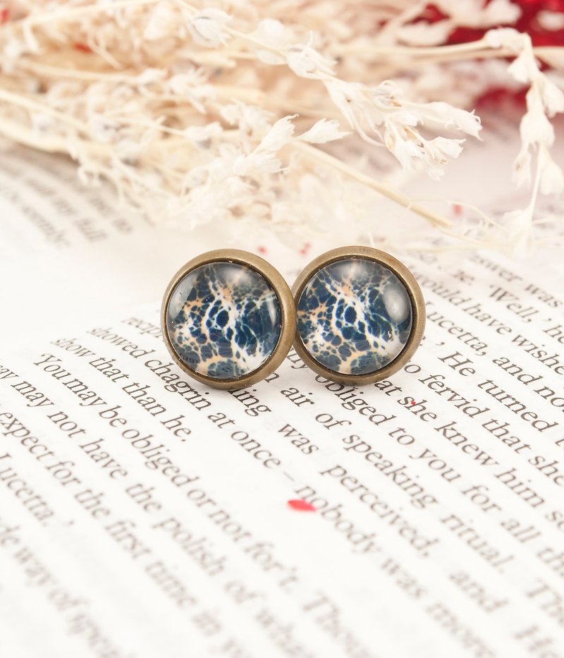 // La Don // [dream bubble mini bronze earrings - Marble] - ต่างหู - โลหะ สีทอง