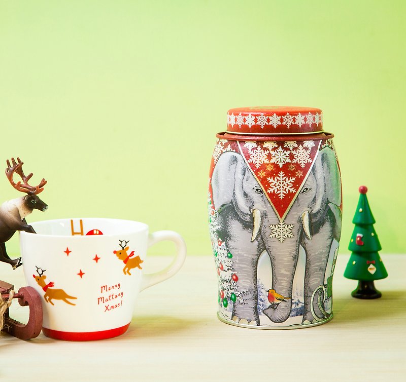 【聖誕禮物│交換禮物】Williamson Tea威廉森茶--繽紛耶誕大象茶罐(內含肯亞大地茶/20個原葉三角立體茶包) - 茶葉/茶包 - 新鮮食材 紅色
