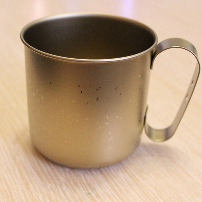 [Made in Japan Horie] Titanium Love Earth Series Tableware-Pure Titanium Design Mug Made in Japan-Gold Star - แก้วมัค/แก้วกาแฟ - โลหะ สีทอง