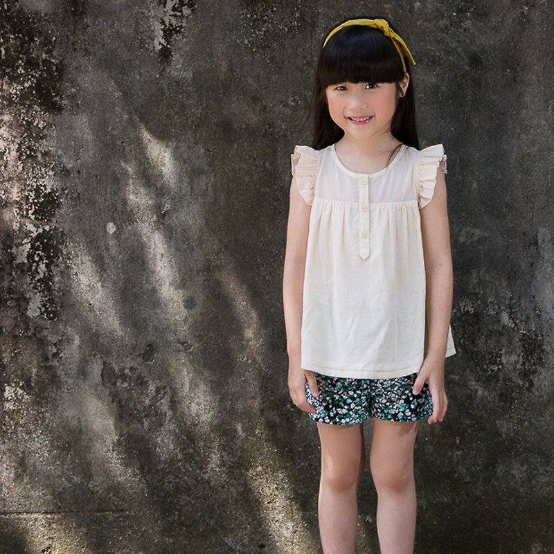 Ángeles- lotus sleeve cardigan sleeveless shirt (2 to 7 years old) - Other - Cotton & Hemp Multicolor