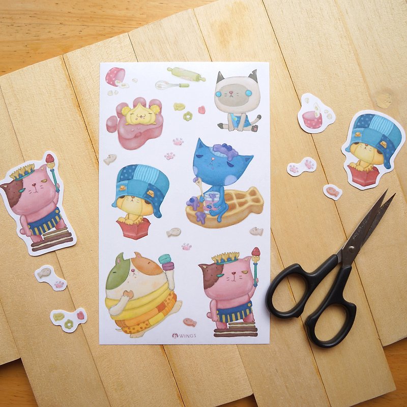 Hand-cutting paper [Meow Meow Meow Dessert House] - Stickers - Paper White