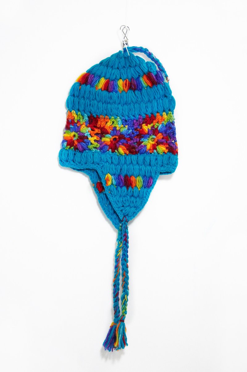 Christmas gift / hand-knitted pure wool hat / flying wool hat / knitted wool hat / woolen hat-color gradient flowers (handmade limited edition) - หมวก - วัสดุอื่นๆ หลากหลายสี