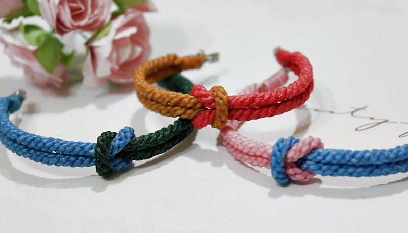 Thai silk wax line type <double knot> / / can choose color / / - Bracelets - Wax Multicolor