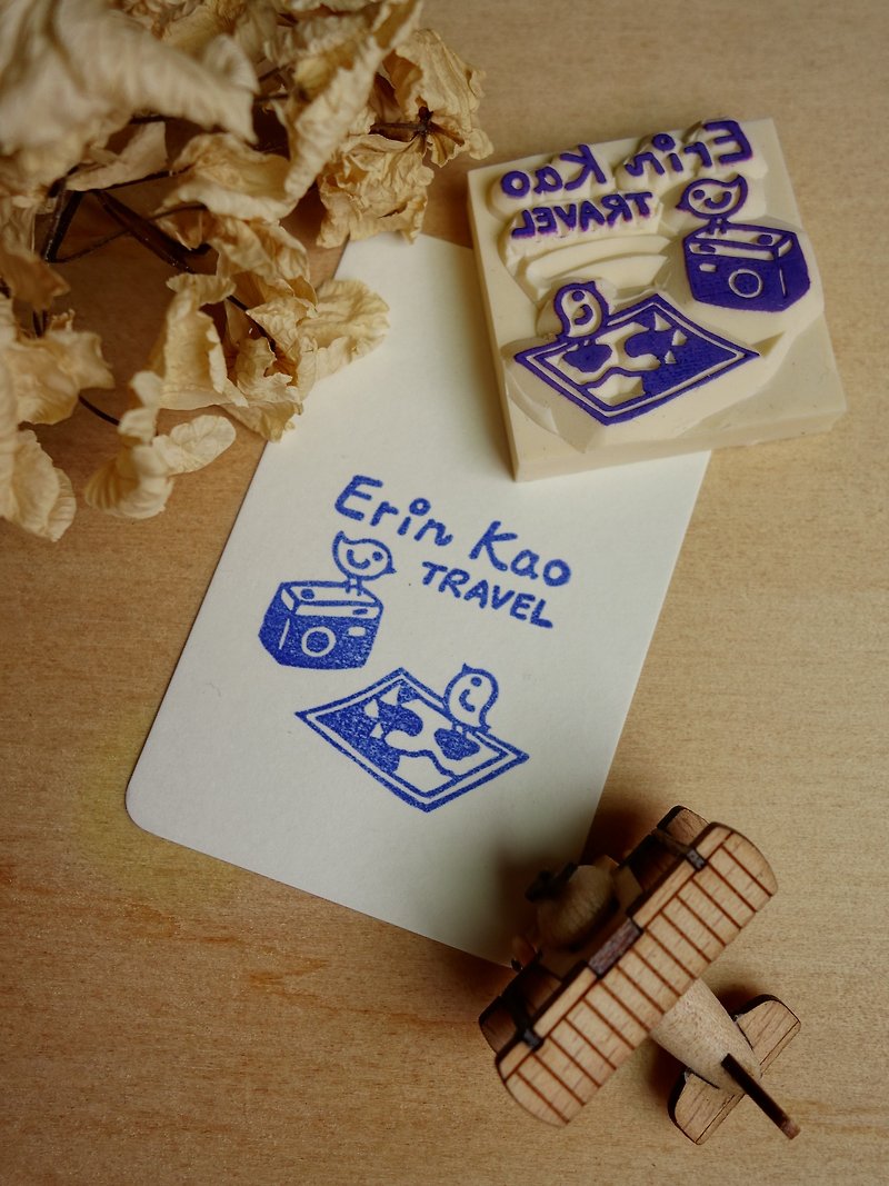 Let's travel _ rubber stamp (bird) - Other - Rubber Blue