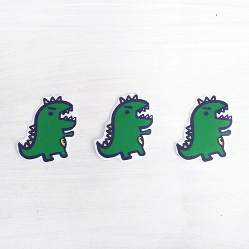 1212 fun design waterproof stickers funny stickers everywhere - cute little dinosaur - สติกเกอร์ - กระดาษ สีเขียว