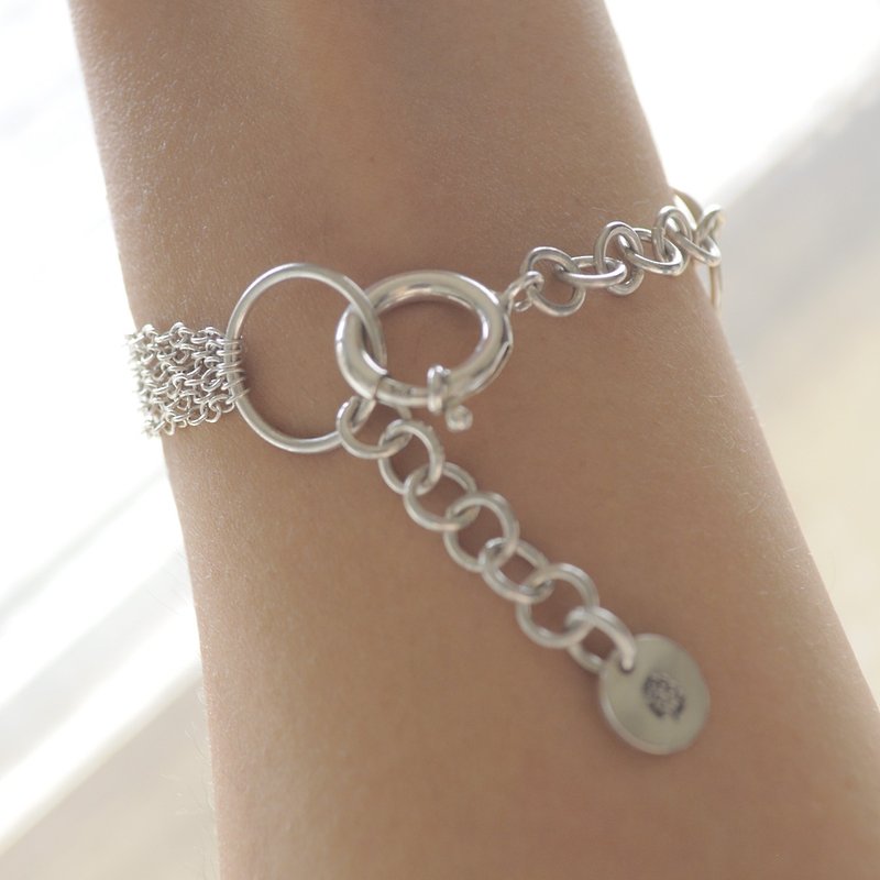 Multi-layered bracelet sterling silver - Bracelets - Sterling Silver Gray