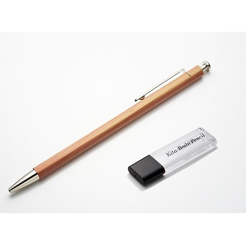 kitaboshi-pencil 日本北星 大人的鉛筆夾式 附筆芯削 (原木筆桿)