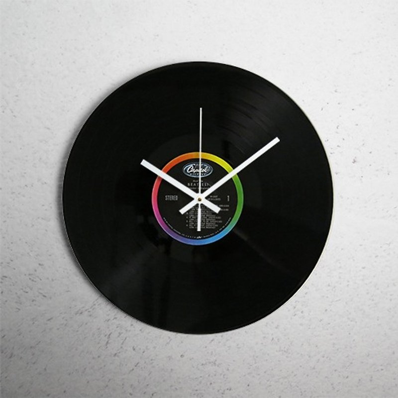 [Beatles] Rainbow Beatles discography veneer wall clock SKU BP2-WLDC17 - Clocks - Acrylic Black