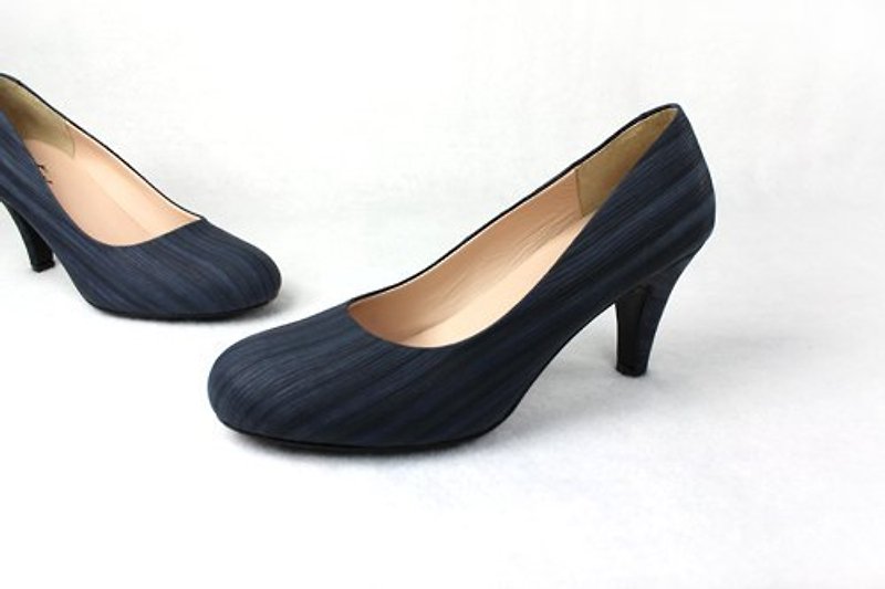 優雅藍色高跟鞋(目前現有尺寸為36#) - スリッポン - 革 ブルー