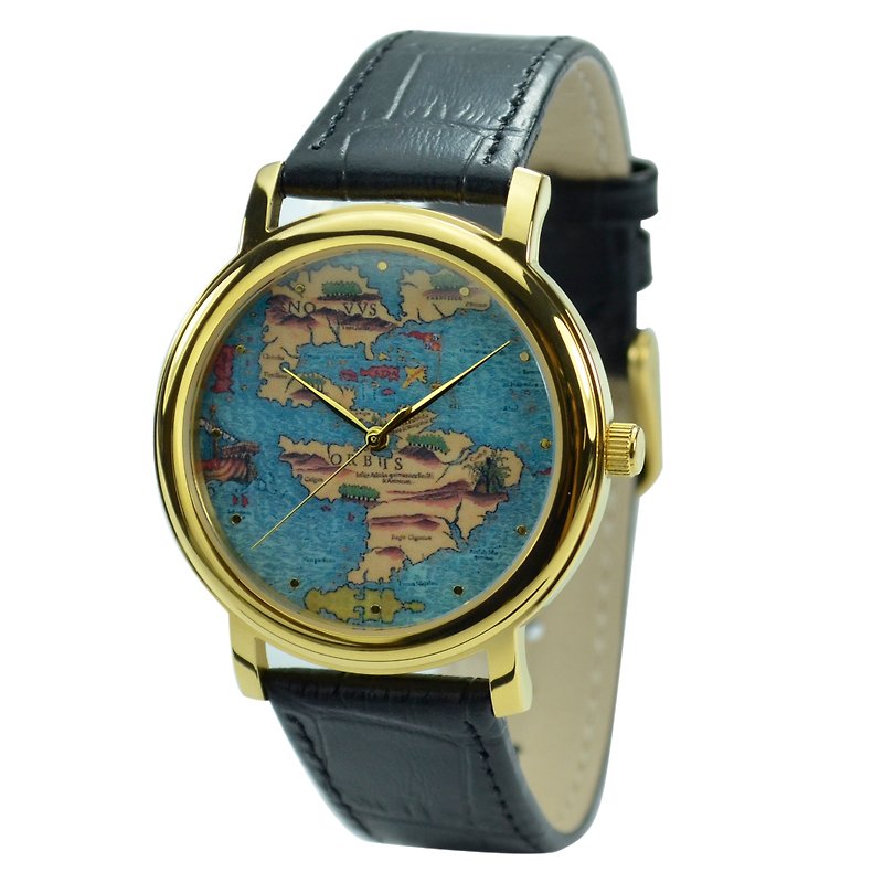 Ancient Map Watch (Discover New World)-Free Shipping Worldwide - Women's Watches - Other Metals Gold