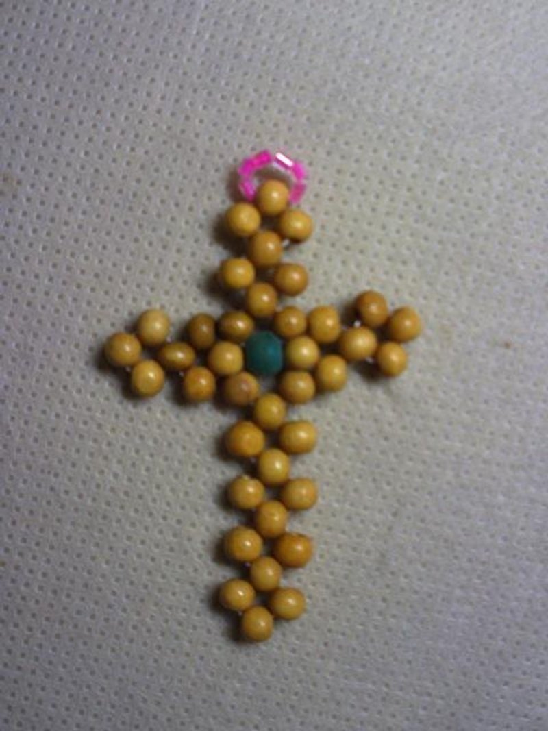 beaded wooden cross - Metalsmithing/Accessories - Other Materials Gold