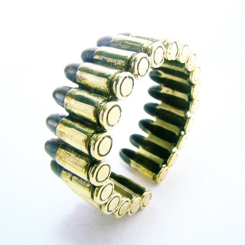 Bullet bangle in brass ,Rocker jewelry ,Skull jewelry,Biker jewelry - Bracelets - Other Metals 