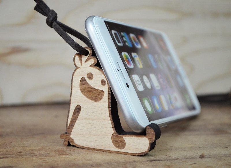 Lean on me Phone Stand - Phone Stands & Dust Plugs - Wood Gold
