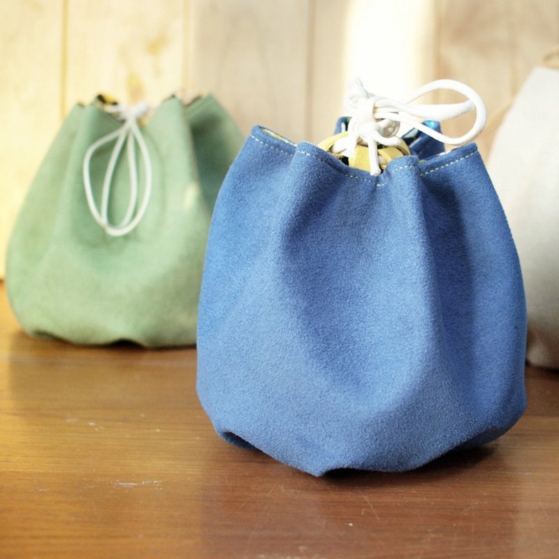 Exclusively designed a square beam port dual bucket bag blue / green / purple - Handbags & Totes - Other Materials Blue