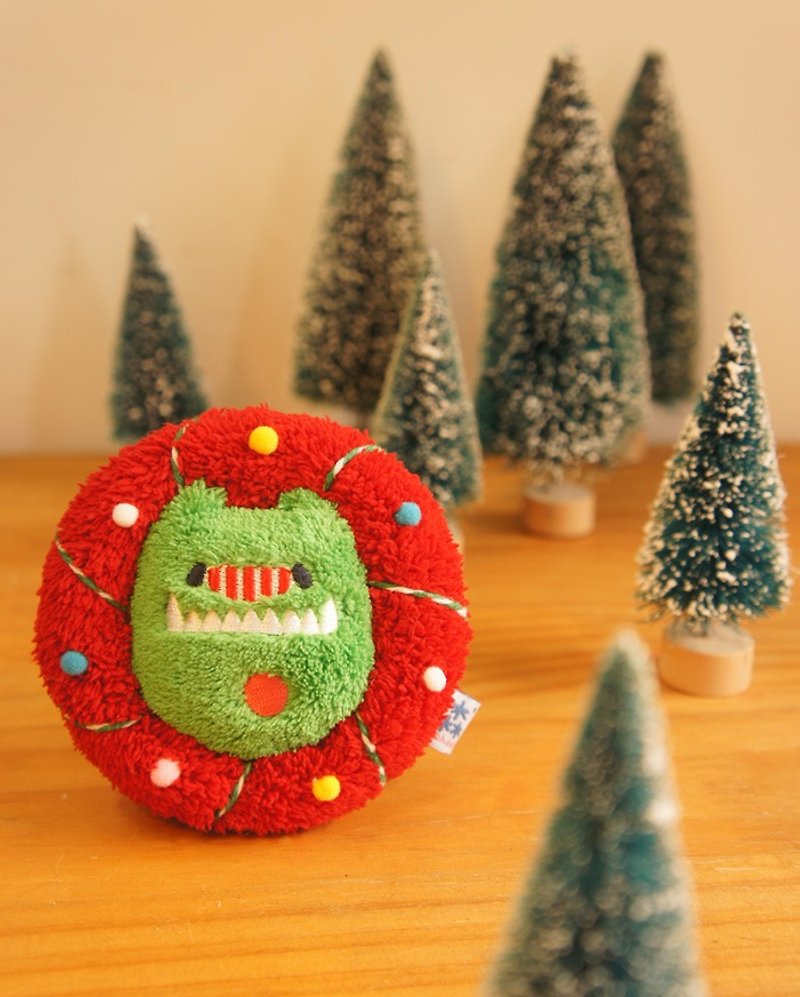 Big Tyrannosaurus Christmas wreath - อื่นๆ - วัสดุอื่นๆ สีแดง