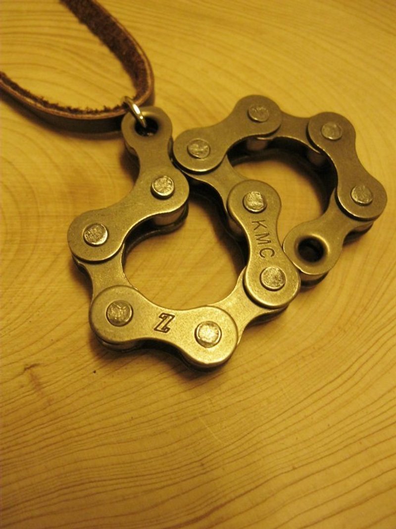 無限莫比斯●腳踏車鋼製鏈條●項鍊●編號1010 - Necklaces - Other Metals Khaki