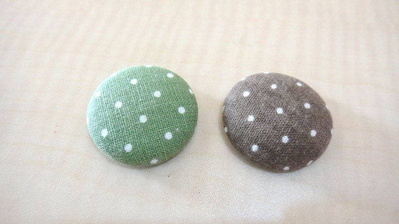 手感布包釦磁鐵 - 水玉 - 磁鐵 - 其他材質 綠色
