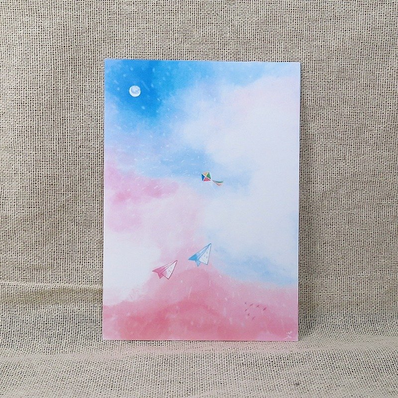 【夢想系列】明信片-01-夢想啟程 - 卡片/明信片 - 紙 粉紅色