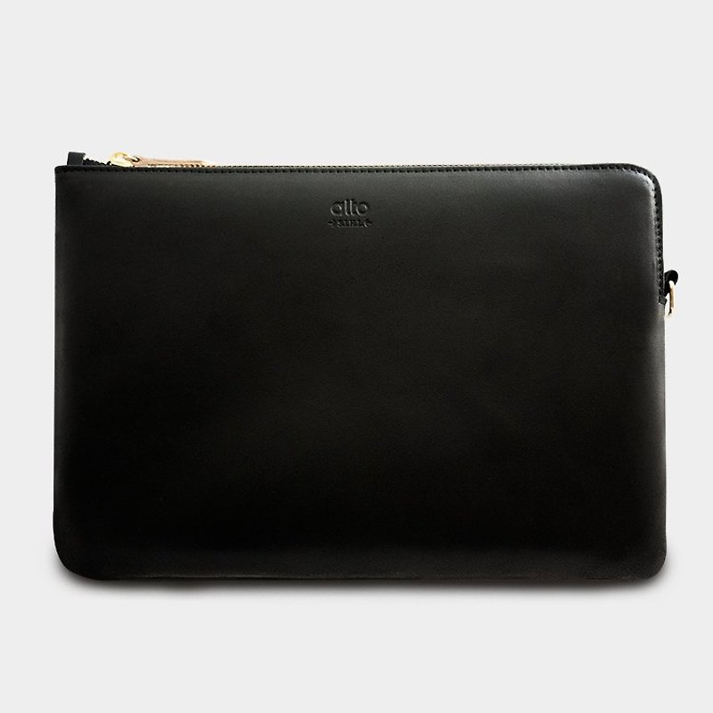 alto iPad mini 2/3 & 7 "Tablet Tablet Leather Bag Clutch ZETA - Black - Tablet & Laptop Cases - Genuine Leather Black