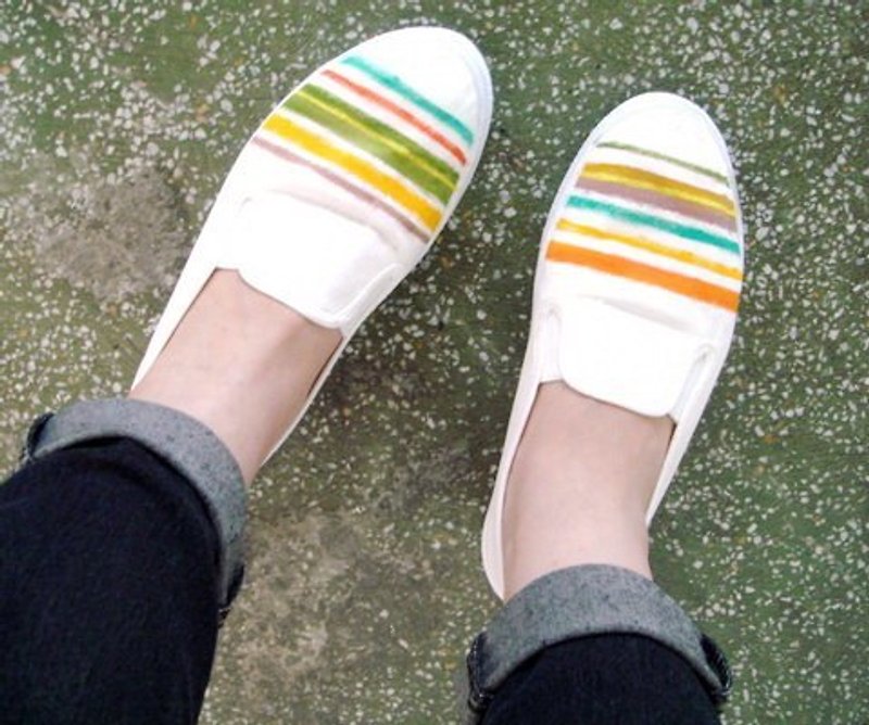 Simple style | hand-painted shoes - รองเท้าลำลองผู้หญิง - อะคริลิค หลากหลายสี