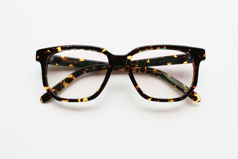 304-C6 Square Rectangle eyeglasses frame eyewear Handmade in Japan - กรอบแว่นตา - วัสดุอื่นๆ สีส้ม