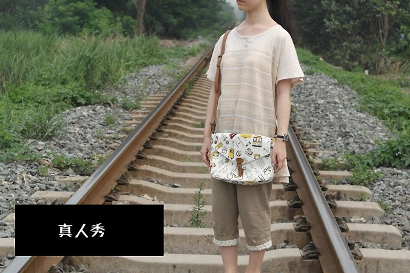 [Little girl’s adventure] Crossbody cloth bag**Orphan products special offer free shipping** - กระเป๋าแมสเซนเจอร์ - ผ้าฝ้าย/ผ้าลินิน สีเหลือง