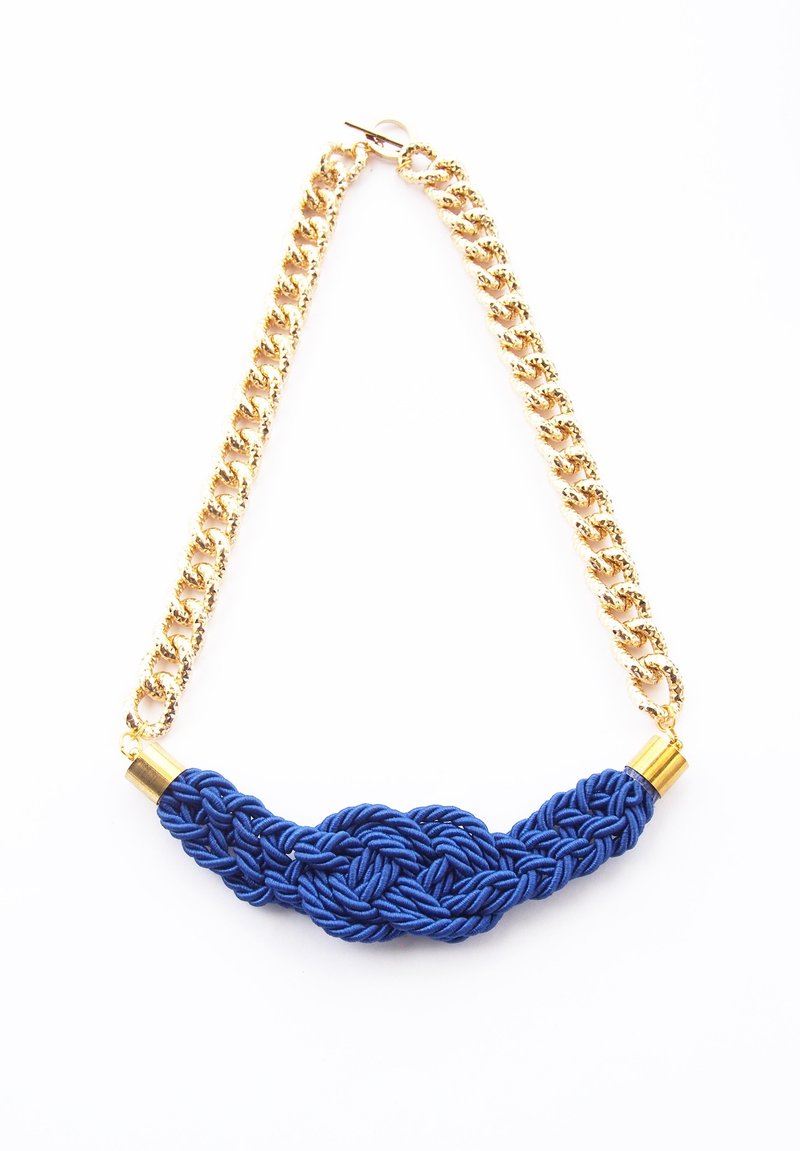 Nautical necklace - infinity rope necklace - rope necklace - nautical jewelry - navy blue wedding - beach wedding - bridesmaid necklace - สร้อยคอ - โลหะ สีน้ำเงิน