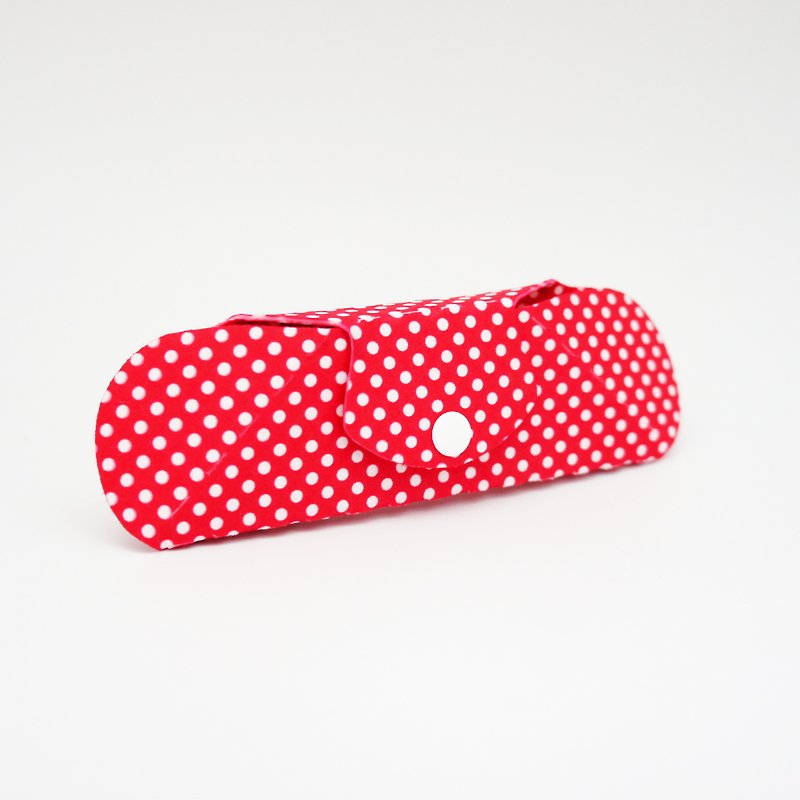 BLR  Electronic Cord Wrappers / Glasses case [ White Dot Red ] - ที่เก็บสายไฟ/สายหูฟัง - วัสดุอื่นๆ สีแดง