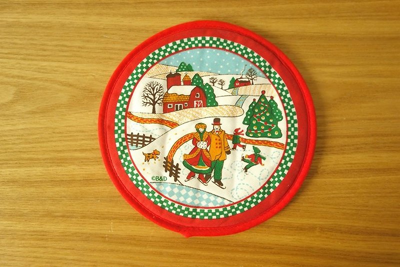 B&D聖誕快遞布鍋墊 (一組兩件) - 餐桌布/桌巾/餐墊 - 其他材質 紅色