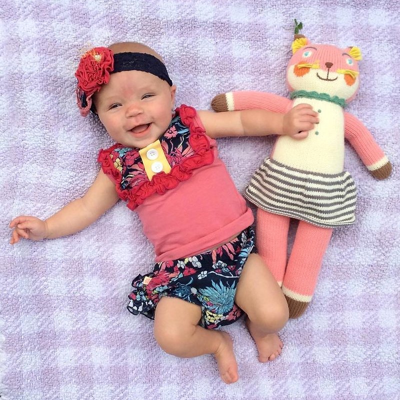 美國 Blabla Kids | 純棉針織娃娃(大隻) - 蘇塞特狐狸 B21052470 - 嬰幼兒玩具/毛公仔 - 棉．麻 粉紅色