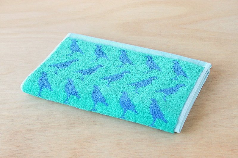 Jacquard wash towel / starling / Aqua Blue - Towels - Other Materials Blue