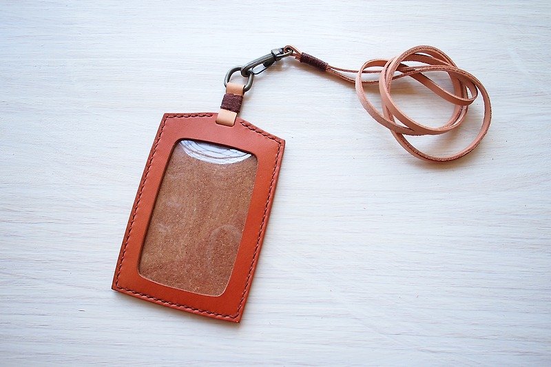 Leather light brown badge sets of documents, paragraph D - ID & Badge Holders - Genuine Leather Multicolor