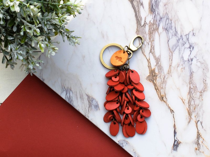 Corona Keychains-RED - Keychains - Genuine Leather Red