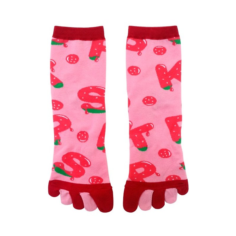 台灣北部水果 / 粉紅 / 熱情如果系列襪 - 襪子 - 棉．麻 粉紅色