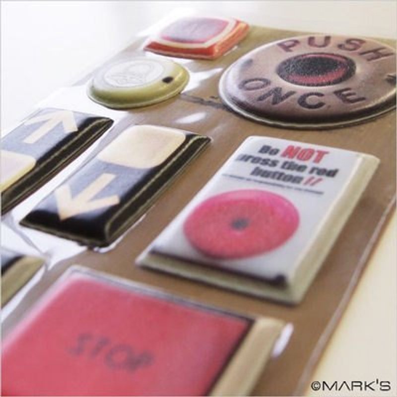 Marks Sticker 立體PVC裝飾貼紙 - 按鈕(STK-UN1-F) - 貼紙 - 塑膠 多色