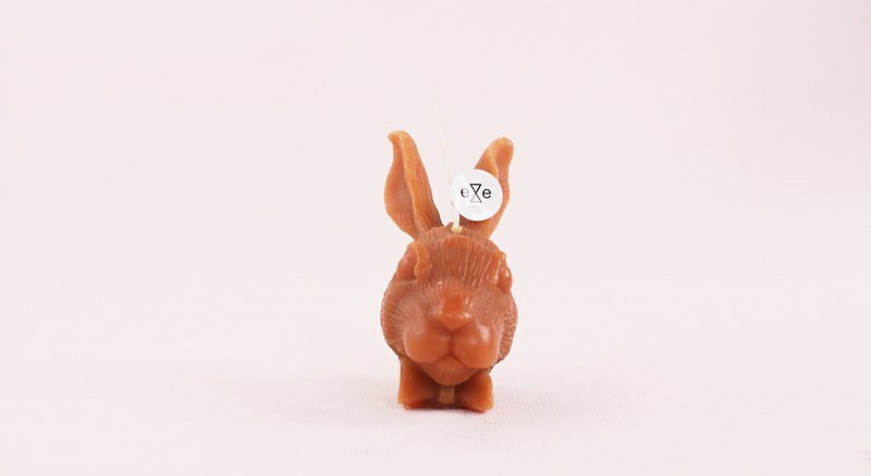 咖啡色兔子造型蠟燭 rabbit - 香薰蠟燭/燭台 - 蠟 金色