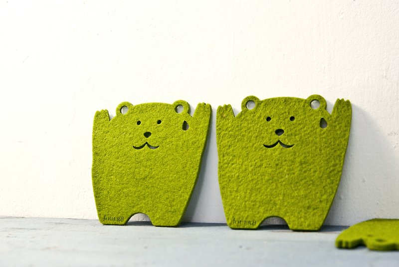 蔬尼熊餅乾杯墊 - 杯墊 - 其他材質 綠色