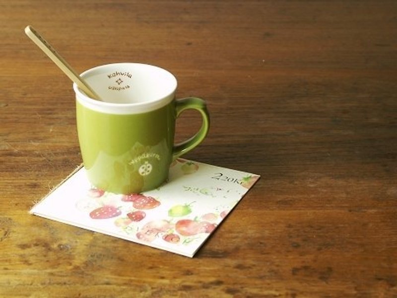 Japan IZAWA Moi Hello Warm Glaze Mug Ladybug/Green - Mugs - Other Materials Green
