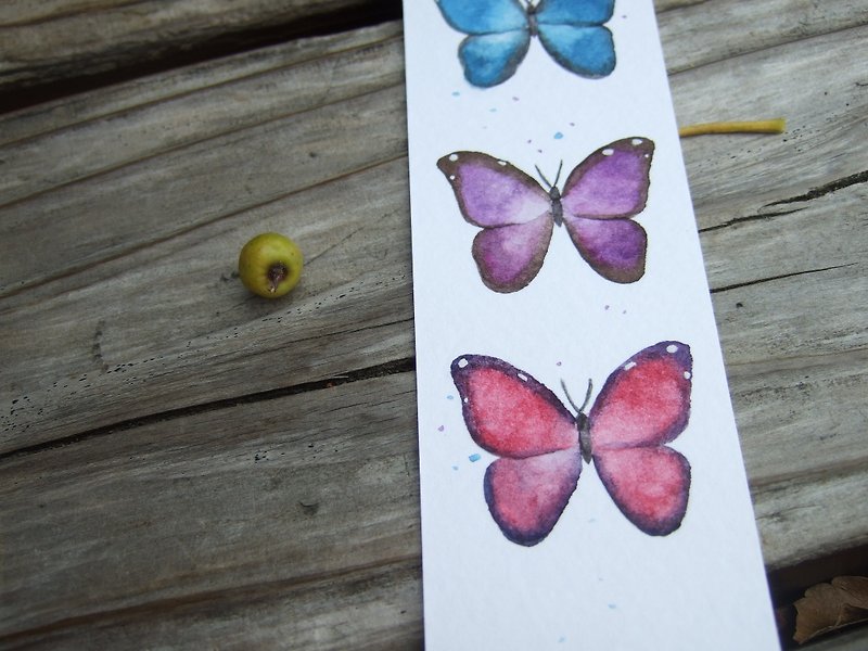 Butterfly - hand-painted watercolor bookmark (original) - Cards & Postcards - Paper Multicolor