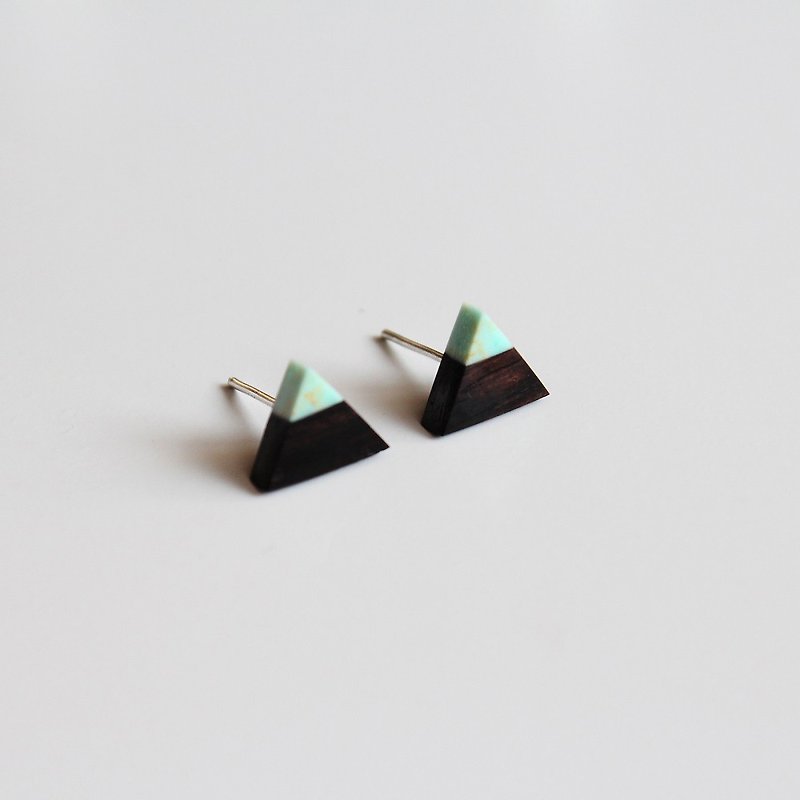Muqiu turquoise ebony triangle earrings
