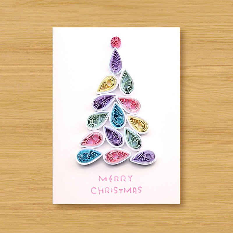 （6つのスタイルから選択）手作りのロール紙カード_クリスマスツリー-GHIJKLスタイル - カード・はがき - 紙 多色