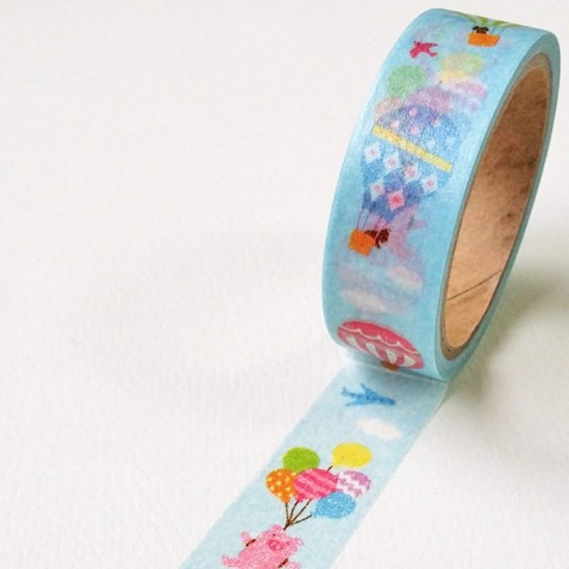 Japan amifa and paper tape [hot air balloon (32239)] - Washi Tape - Paper Blue