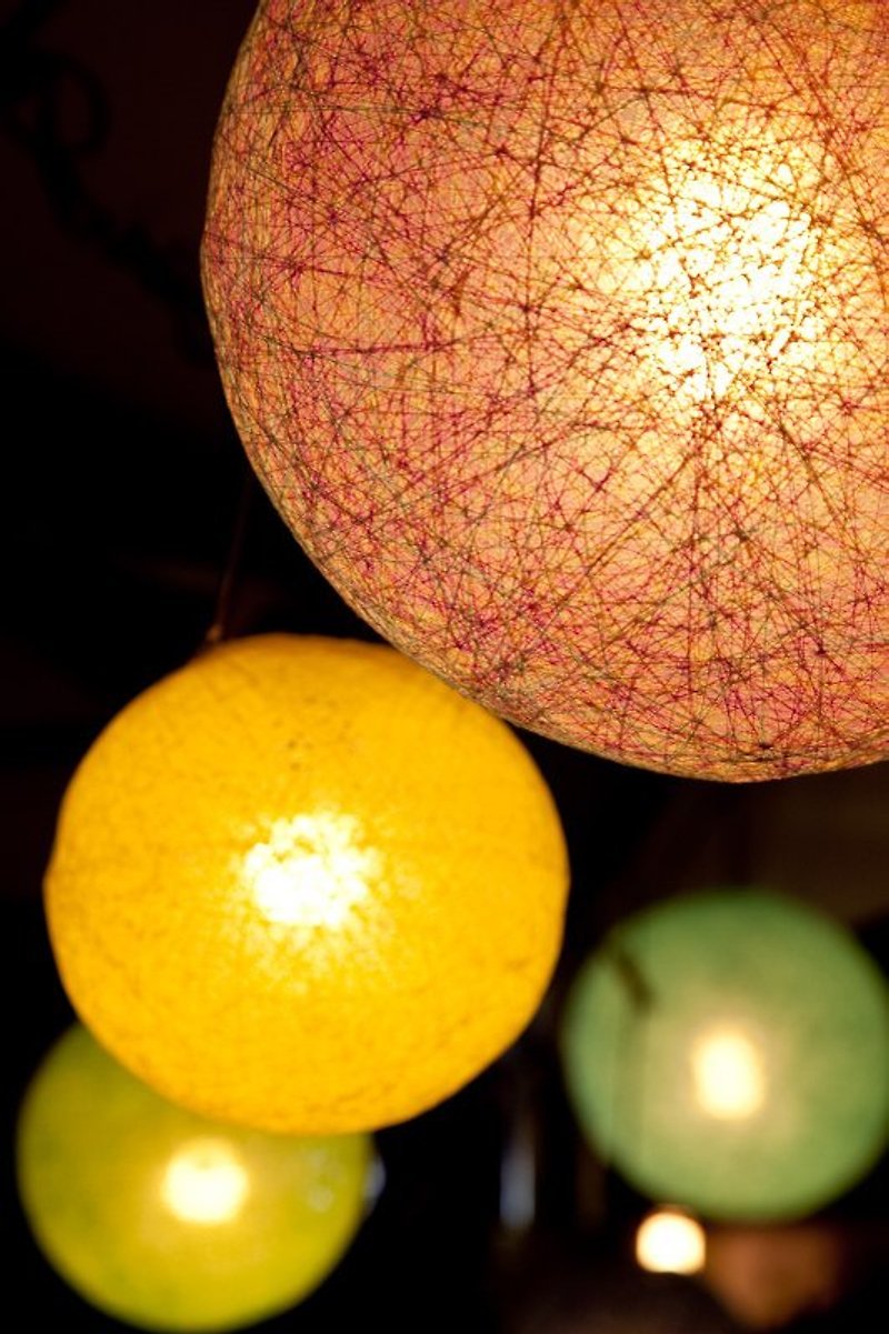 【直径35cm】手編みのボールランプシェード - 照明・ランプ - その他の素材 