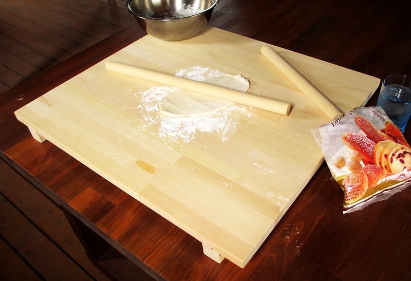 Wooden Moulding Board & Rolling Pin - Cookware - Wood Brown