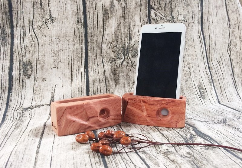Wood for mobile phones sound reinforcement Block - geometric wind - ลำโพง - ไม้ สีนำ้ตาล