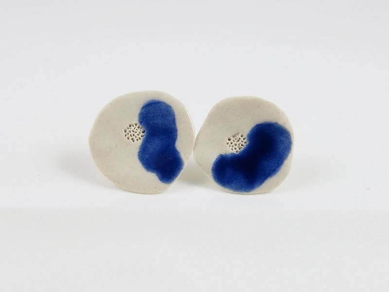 Trace青花瓷耳環/青花瓷飾品 - 耳環/耳夾 - 瓷 藍色